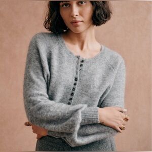 NWT Sezane Heather Gray Cardigan m